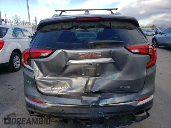 2020 GMC Terrain SLT with VIN 3GKALVEX6LL345320, listed as a Copart auction lot 84639284 with 57,412 mi miles and Salvage Title. Bid and sale history available at DreamBid. Image 6.