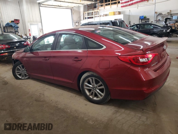2016 Hyundai Sonata SE with VIN 5NPE24AF0GH376334, listed as a Copart auction lot 54157565 with 106,290 mi miles and Salvage Title. Bid and sale history available at carsss.com. Image 2.