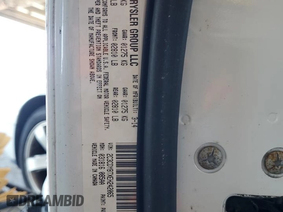 2014 Dodge Challenger R/T with VIN 2C3CDYBTXEH242065, listed as a Copart auction lot 64680095 with Not provided miles and Clean title. Bid and sale history available at DreamBid. Image 12.