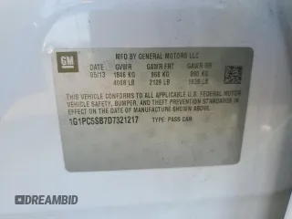 2013 Chevrolet Cruze 1LT with VIN 1G1PC5SB7D7321217, listed as a Copart auction lot 46117495 with 143,662 mi miles and Salvage Title. Bid and sale history available at carsss.com. Image 14.