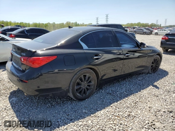 2014 Infiniti Q50 with VIN JN1BV7AP4EM687999, listed as a Copart auction lot 52318195 with 155,516 mi miles and Salvage title. Bid and sale history available at DreamBid. Image 3.