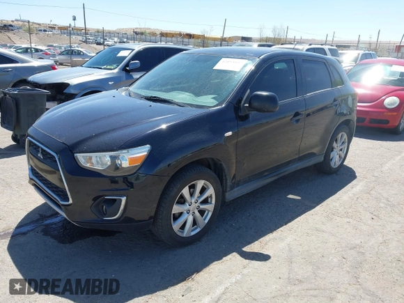 2014 Mitsubishi Outlander Sport ES with VIN 4A4AR3AUXEE019042, listed as a IAAI auction lot 42053509 with 133,760 mi miles. Bid and sale history available at carsss.com. Image 2.