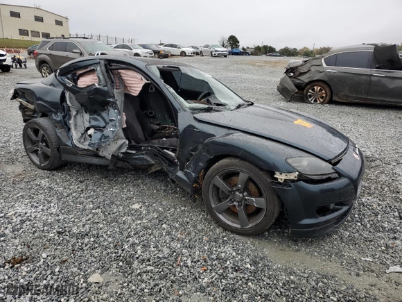 2004 Mazda RX-8 with VIN JM1FE173840119115, listed as a Copart auction lot 80307404 with 0 mi miles and Salvage Title. Bid and sale history available at carsss.com. Image 4.