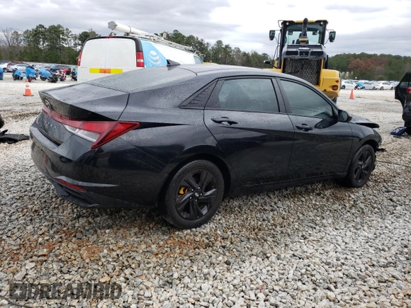 2021 Hyundai Elantra SEL with VIN 5NPLS4AG5MH023079, listed as a Copart auction lot 46141644 with 77,609 mi miles and Salvage Title. Bid and sale history available at carsss.com. Image 3.
