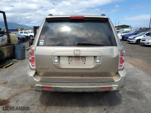 2006 Honda Pilot EX-L with RES with VIN 5FNYF286X6B003228, listed as a Copart auction lot 46131665 with 0 mi miles and Salvage Title. Bid and sale history available at carsss.com. Image 6.