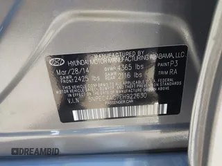 2014 Hyundai Sonata SE with VIN 5NPEC4AC7EH922630, listed as a IAAI auction lot 42070649 with 137,753 mi miles and . Bid and sale history available at DreamBid. Image 9.