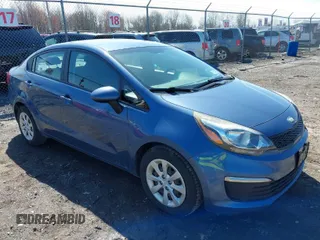 2016 Kia Rio LX with VIN KNADM4A33G6647339, listed as a IAAI auction lot 41964061 with 59,302 mi miles. Bid and sale history available at carsss.com. Image 1.