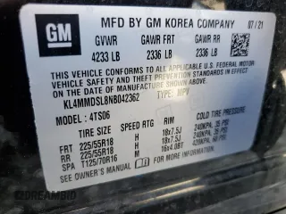 2022 Buick Encore GX Select с VIN KL4MMDSL8NB042362, выставлен на аукционе Copart как лот 55255555 с пробегом 39 140 миль миль и Списание • Salvage title. История ставок и продаж доступна на DreamBid. Изображение 13.