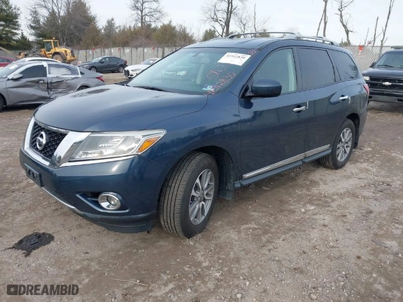 2013 Nissan Pathfinder SL with VIN 5N1AR2MM3DC603625, listed as a IAAI auction lot 41512830 with 133,498 mi miles. Bid and sale history available at carsss.com. Image 2.