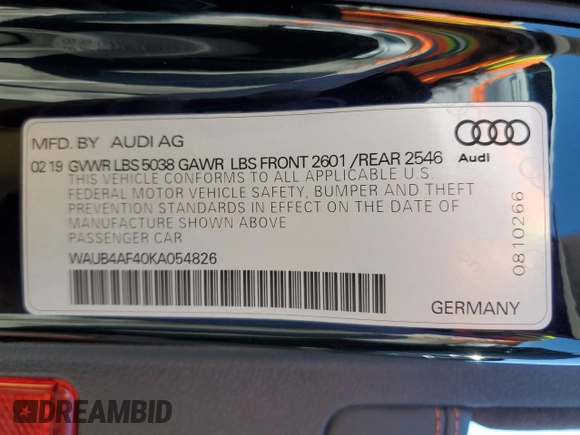 2019 Audi S4 Premium Plus z VIN WAUB4AF40KA054826, wystawiony jako Copart lot #49733525 z przebiegiem 38 042 mil mil oraz Szkody całkowita. Historia ofert i sprzedaży dostępna na DreamBid. Obrazek 12.