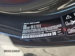 2024 BMW M4 Competition xDrive with VIN WBS43AZ05RCP54145, listed as a Copart auction lot 74317214 with 11,307 mi miles and Salvage Title. Bid and sale history available at carsss.com. Image 14.