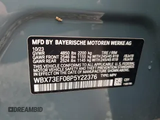 2023 BMW X1 xDrive28i z VIN WBX73EF08P5Y22376, wystawiony jako Copart lot #51129255 z przebiegiem 3601 mil mil oraz Szkody całkowita. Historia ofert i sprzedaży dostępna na DreamBid. Obrazek 13.