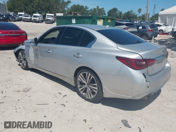 2018 Infiniti Q50 Luxe with VIN JN1EV7AP7JM358611, listed as a IAAI auction lot 42579521 with 102,922 mi miles and . Bid and sale history available at DreamBid. Image 3.