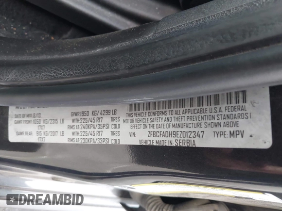 2014 FIAT 500L Trekking с VIN ZFBCFADH9EZ012347, выставлен на аукционе IAAI как лот 42458216 с пробегом 112 781 миль миль и . История ставок и продаж доступна на DreamBid. Изображение 9.