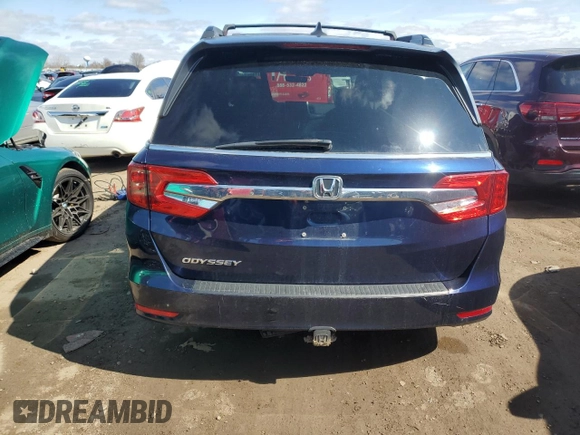 2020 Honda Odyssey EX-L with VIN 5FNRL6H7XLB044239, listed as a Copart auction lot 51140925 with 106,702 mi miles and Salvage Title. Bid and sale history available at carsss.com. Image 6.