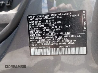 2018 Volkswagen Atlas SE с VIN 1V2CP2CA2JC593755, выставлен на аукционе IAAI как лот 42381332 с пробегом 62 664 миль миль и . История ставок и продаж доступна на DreamBid. Изображение 9.