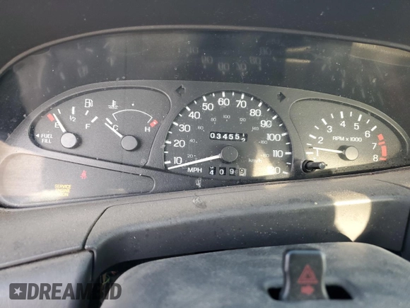 2000 Ford Escort ZX2 with VIN 3FAKP1137YR190299, listed as a Copart auction lot 43616045 with 34,552 mi miles and Salvage Title. Bid and sale history available at carsss.com. Image 9.
