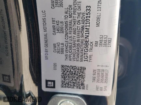2021 GMC Canyon 2WD Elevation Standard z VIN 1GTG5BEN1M1101533, wystawiony jako Copart lot #59176065 z przebiegiem 46 082 mil mil oraz Szkoda całkowita • Salvage title. Historia ofert i sprzedaży dostępna na DreamBid. Obrazek 12.