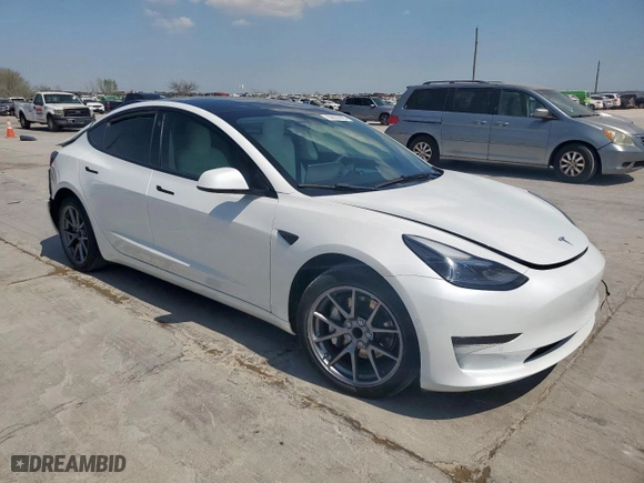 2022 Tesla Model 3 with VIN 5YJ3E1EA8NF348918, listed as a Copart auction lot 50632805 with NaN miles and Salvage Title. Bid and sale history available at carsss.com. Image 4.