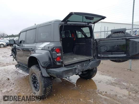 2023 Ford Bronco Raptor with VIN 1FMEE5JR2PLB77882, listed as a IAAI auction lot 41386503 with 19,318 mi miles. Bid and sale history available at carsss.com. Image 3.