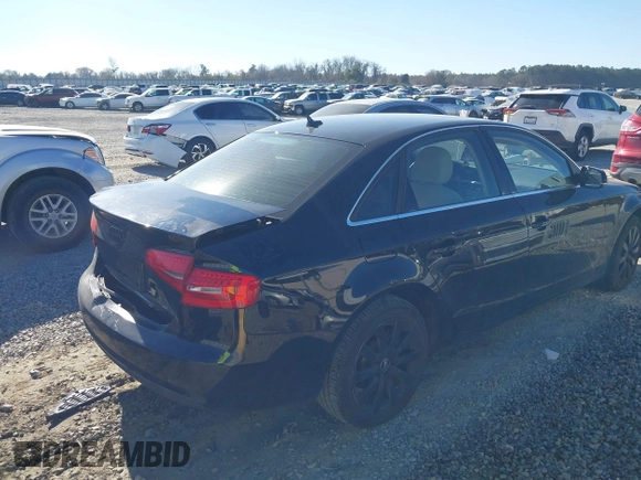 2013 Audi A4 Premium with VIN WAUAFAFL8DA147870, listed as a IAAI auction lot 41690927 with 115,030 mi miles. Bid and sale history available at carsss.com. Image 4.