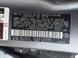 2017 Toyota Camry Hybrid LE with VIN 4T1BD1FK1HU213485, listed as a IAAI auction lot 41860762 with 128,827 mi miles. Bid and sale history available at carsss.com. Image 9.