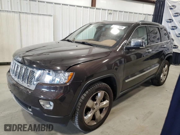 2012 Jeep Grand Cherokee Overland with VIN 1C4RJECT5CC277561, listed as a Copart auction lot 46573825 with 157,788 mi miles and Salvage Title. Bid and sale history available at carsss.com. Image 1.