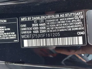 2005 Mercedes-Benz CLK 500 with VIN WDBTJ75JX5F161205, listed as a IAAI auction lot 42747715 with 150,139 mi miles and . Bid and sale history available at DreamBid. Image 9.