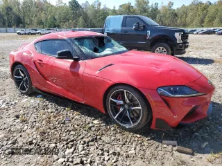 2021 Toyota GR Supra 3.0 with VIN WZ1DB0C02MW040463, listed as a Copart auction lot 74898374 with 37,367 mi miles and Salvage Title. Bid and sale history available at carsss.com. Image 4.
