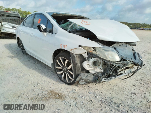 2015 Honda Civic EX-L z VIN 19XFB2F99FE074684, wystawiony jako Copart lot #59947445 z przebiegiem Nie podano mil oraz Czysty tytuł • Clean title. Historia ofert i sprzedaży dostępna na DreamBid. Obrazek 1.