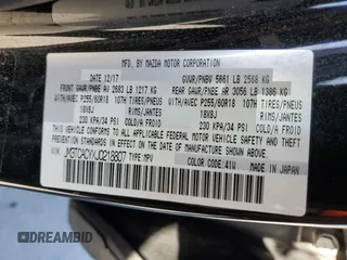 2018 Mazda CX-9 Touring с VIN JM3TCACYXJ0218807, выставлен на аукционе Copart как лот 37327273 с пробегом 85 471 миль миль и Списание • Salvage title. История ставок и продаж доступна на DreamBid. Изображение 14.