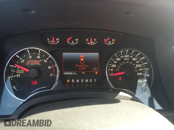 2013 Ford F-150 XL with VIN 1FTFW1ET8DFC43544, listed as a Copart auction lot 63437965 with 168,598 mi miles and Salvage title. Bid and sale history available at DreamBid. Image 9.