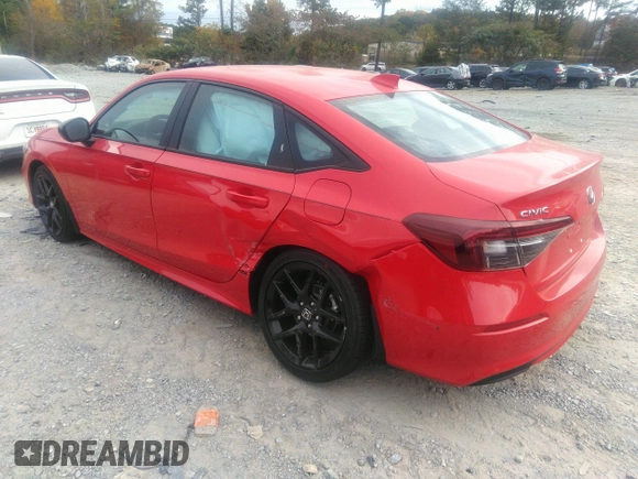 2025 Honda Civic Sport with VIN 2HGFE2F58SH531117, listed as a IAAI auction lot 40765885 with 205 mi miles and . Bid and sale history available at carsss.com. Image 3.