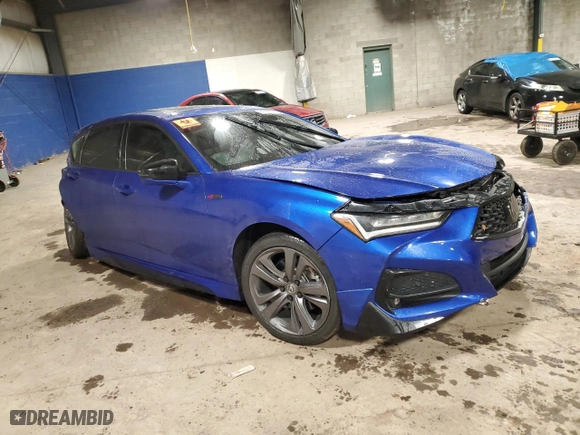 2022 Acura TLX w/A-Spec Package with VIN 19UUB5F56NA000745, listed as a Copart auction lot 86338994 with 0 mi miles and Salvage Title. Bid and sale history available at carsss.com. Image 4.