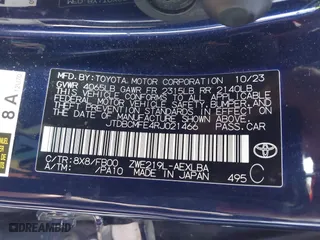2024 Toyota Corolla Hybrid LE with VIN JTDBCMFE4RJ021466, listed as a IAAI auction lot 41976149 with 21,965 mi miles. Bid and sale history available at carsss.com. Image 9.