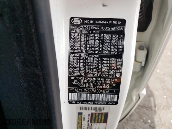 2009 Land Rover Range Rover HSE z VIN SALMF15459A304636, wystawiony jako Copart lot #61156084 z przebiegiem 121 479 mil mil oraz Szkoda całkowita • Salvage title. Historia ofert i sprzedaży dostępna na DreamBid. Obrazek 13.