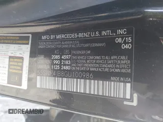 2016 Mercedes-Benz C 300 with VIN 55SWF4JB8GU100986, listed as a IAAI auction lot 42429403 with 45,817 mi miles and . Bid and sale history available at DreamBid. Image 9.