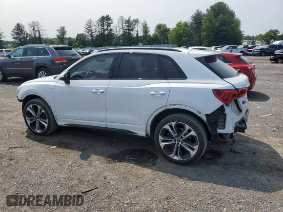 2022 Audi Q3 S line Premium Plus with VIN WA1EECF34N1058134, listed as a Copart auction lot 58793655 with 49,220 mi miles and Salvage title. Bid and sale history available at DreamBid. Image 2.