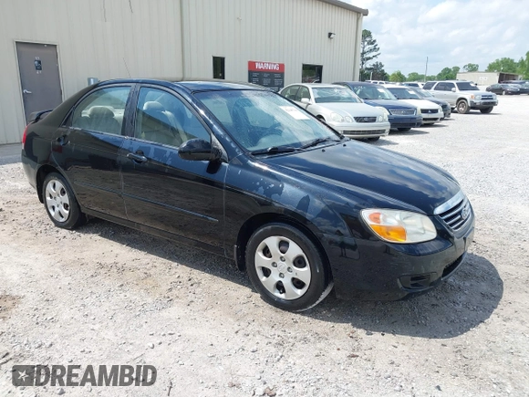 2007 Kia Spectra EX with VIN KNAFE121175472953, listed as a IAAI auction lot 42145766 with Not Provided miles. Bid and sale history available at carsss.com. Image 1.