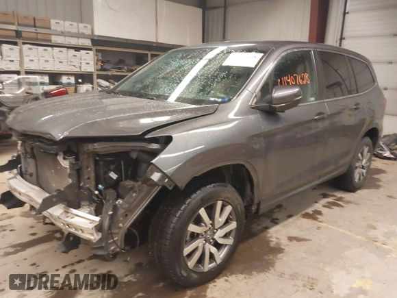 2021 Honda Pilot EX-L with VIN 5FNYF6H50MB086650, listed as a IAAI auction lot 41407628 with 37,423 mi miles. Bid and sale history available at carsss.com. Image 2.