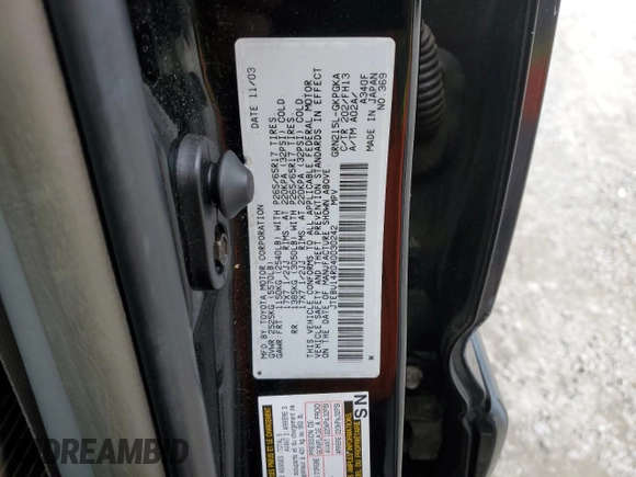 2004 Toyota 4Runner SR5 z VIN JTEBU14R040030242, wystawiony jako Copart lot #57831435 z przebiegiem 223 883 mil mil oraz Szkoda całkowita • Salvage title. Historia ofert i sprzedaży dostępna na DreamBid. Obrazek 13.