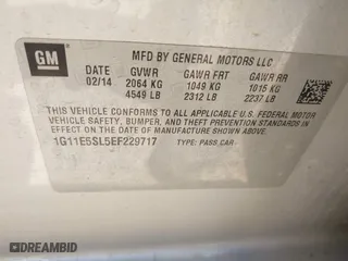 2014 Chevrolet Malibu LT with VIN 1G11E5SL5EF229717, listed as a IAAI auction lot 42018251 with 203,663 mi miles. Bid and sale history available at carsss.com. Image 9.