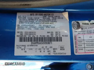 2012 Ford Fusion SEL with VIN 3FAHP0JA5CR203871, listed as a IAAI auction lot 41500758 with 217,614 mi miles and . Bid and sale history available at carsss.com. Image 9.