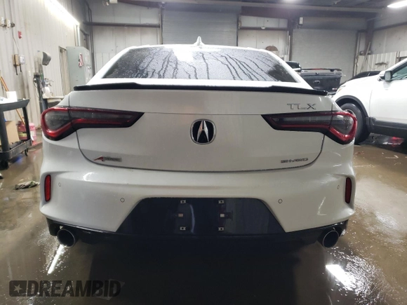2025 Acura TLX w/A-Spec Package with VIN 19UUB6F5XSA000006, listed as a Copart auction lot 82973034 with 671 mi miles and Salvage Title. Bid and sale history available at DreamBid. Image 6.