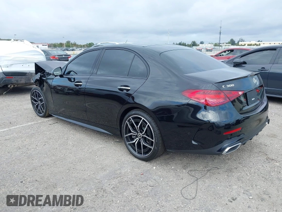 2024 Mercedes-Benz C 300 with VIN W1KAF4GBXRR231973, listed as a IAAI auction lot 41324526 with Not Provided miles and . Bid and sale history available at DreamBid. Image 3.