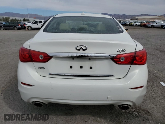 2015 Infiniti Q50 Premium z VIN JN1BV7AR5FM393921, wystawiony jako Copart lot #49456545 z przebiegiem 158 859 mil mil oraz Szkody całkowita. Historia ofert i sprzedaży dostępna na DreamBid. Obrazek 6.