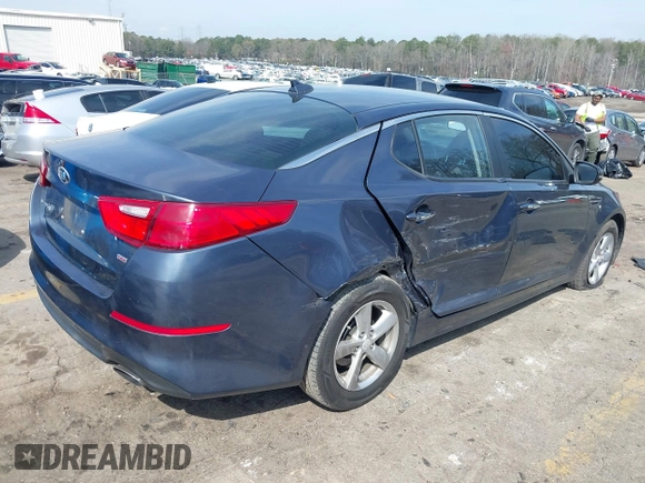 2015 Kia Optima LX with VIN 5XXGM4A74FG417988, listed as a IAAI auction lot 41805916 with 135,000 mi miles. Bid and sale history available at carsss.com. Image 4.