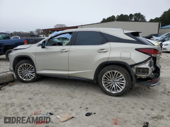 2020 Lexus RX with VIN 2T2JGMDA3LC047927, listed as a Copart auction lot 45787155 with 27,806 mi miles and Salvage Title. Bid and sale history available at carsss.com. Image 2.