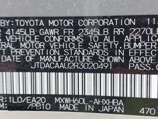 2024 Toyota Prius LE with VIN JTDACAAU2R3020491, listed as a IAAI auction lot 42004580 with 22,812 mi miles and . Bid and sale history available at DreamBid. Image 9.
