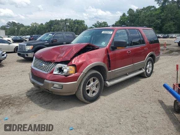 2004 Ford Expedition Eddie Bauer z VIN 1FMPU17LX4LB23782, wystawiony jako Copart lot #58600625 z przebiegiem 153 982 mil mil oraz Szkoda całkowita • Salvage title. Historia ofert i sprzedaży dostępna na DreamBid. Obrazek 1.